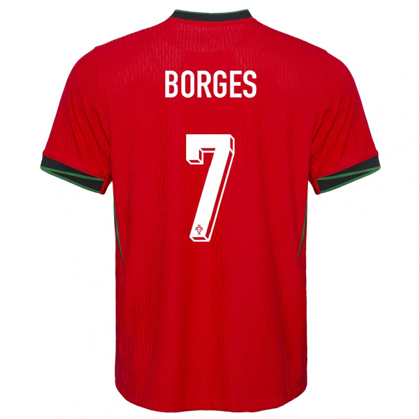 Kandiny Kinderen Portugal Carlos Borges #7 Rood Thuisshirt Thuistenue 24-26 T-Shirt België