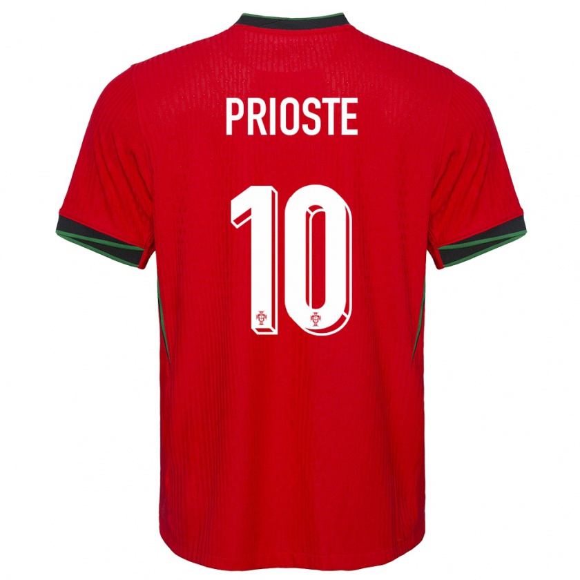 Kandiny Kinderen Portugal Diogo Prioste #10 Rood Thuisshirt Thuistenue 24-26 T-Shirt