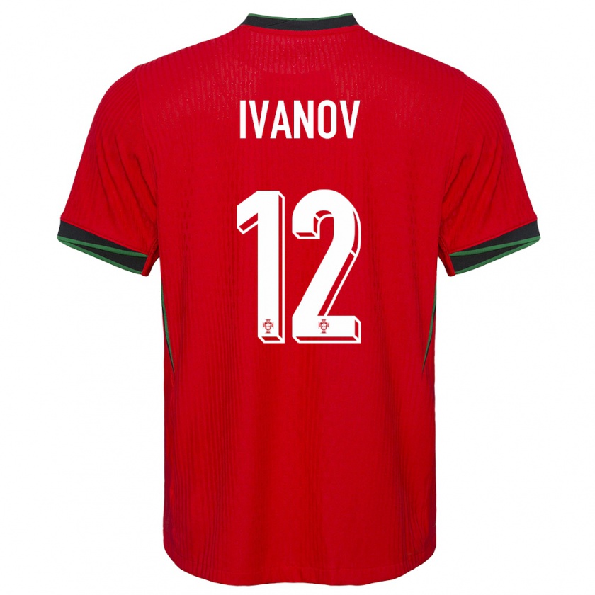 Kandiny Kinderen Portugal David Ivanov #12 Rood Thuisshirt Thuistenue 24-26 T-Shirt