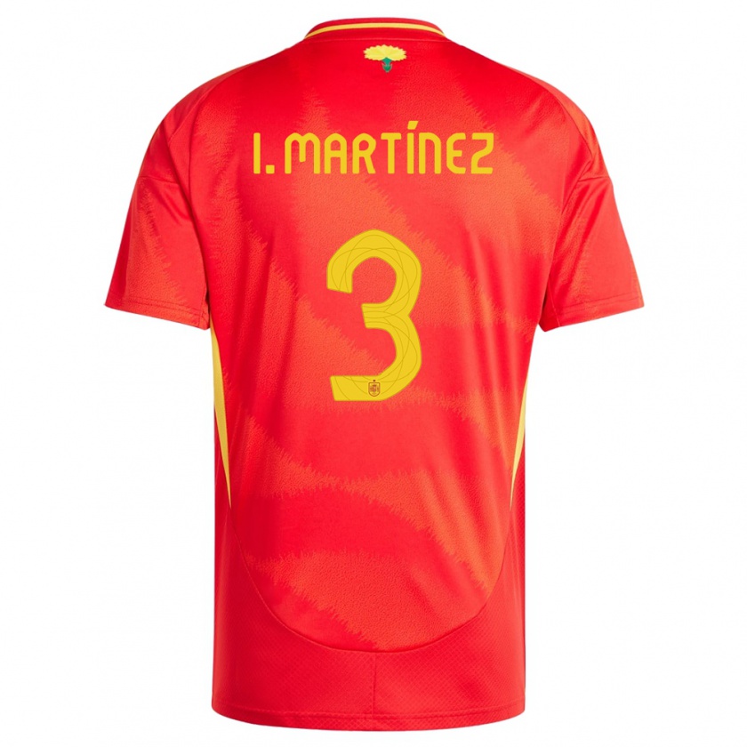 Kandiny Bambino Maglia Spagna Inigo Martinez #3 Rosso Kit Gara Home 24-26 Maglietta