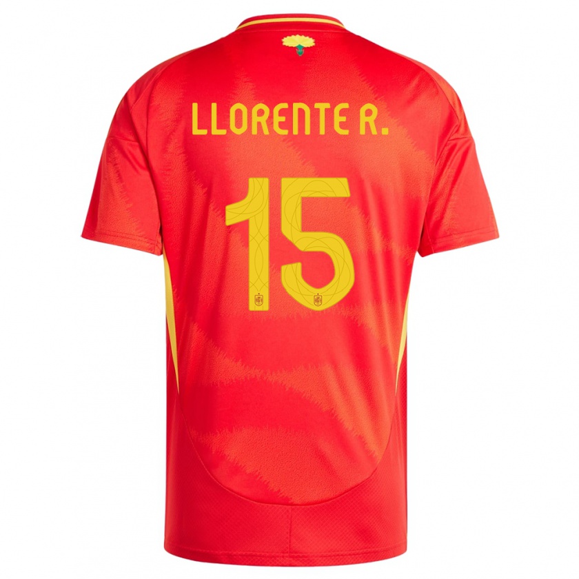 Kandiny Kinderen Spanje Diego Llorente #15 Rood Thuisshirt Thuistenue 24-26 T-Shirt België