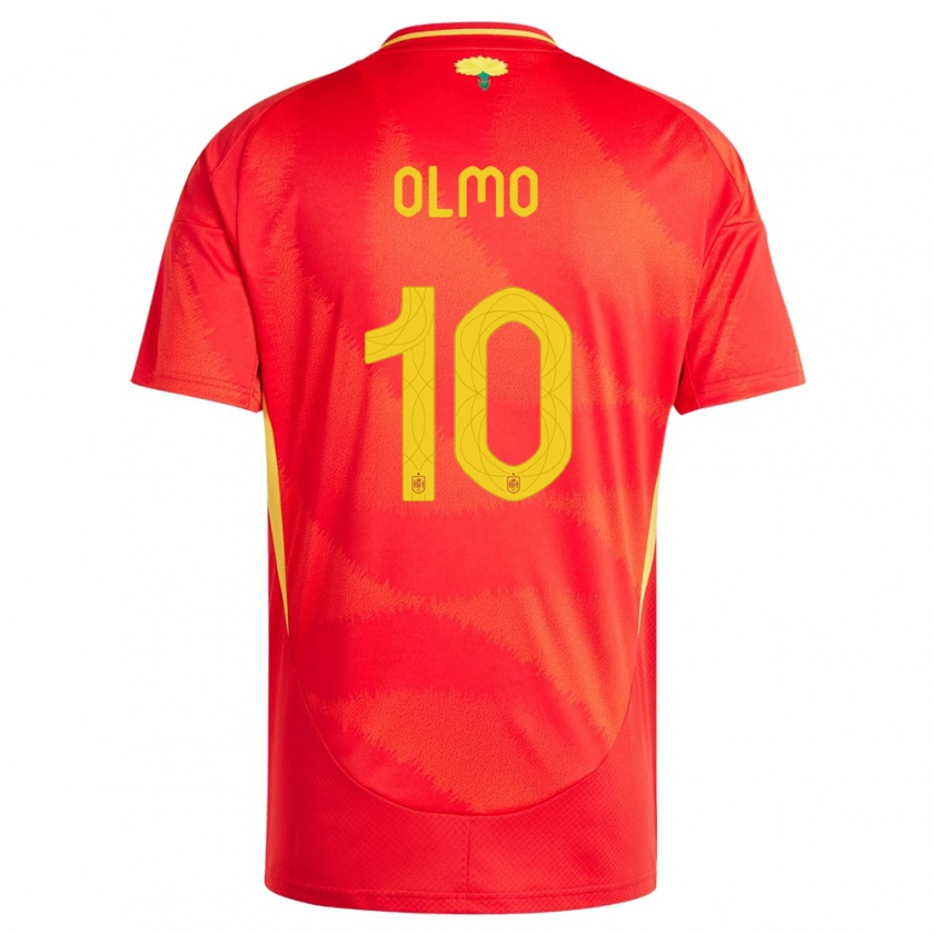 Kandiny Kinderen Spanje Dani Olmo #10 Rood Thuisshirt Thuistenue 24-26 T-Shirt