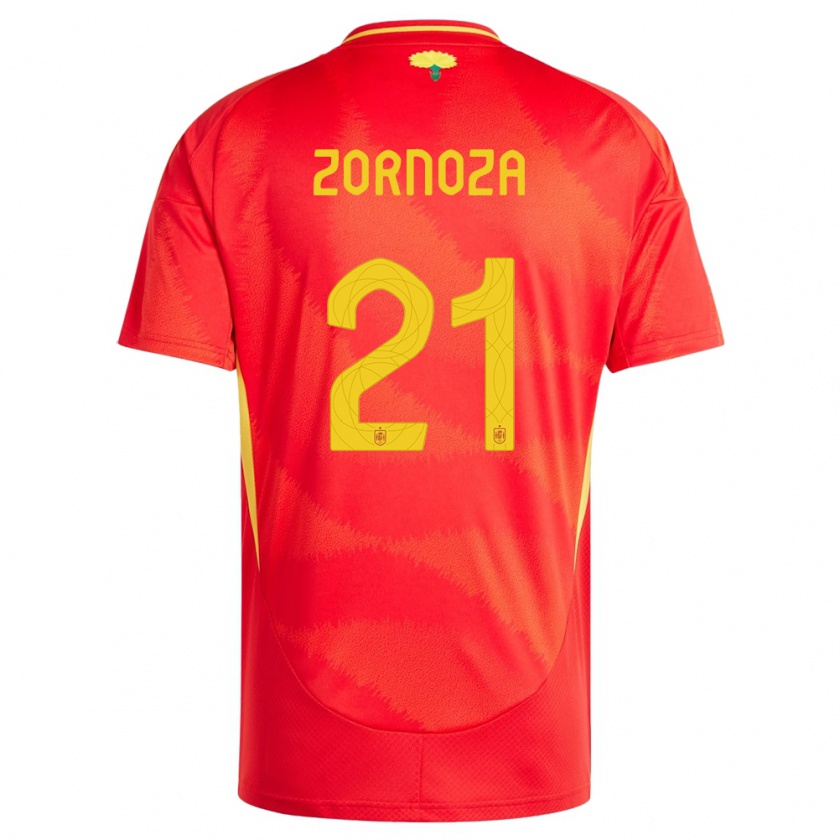 Kandiny Kinderen Spanje Claudia Zornoza #21 Rood Thuisshirt Thuistenue 24-26 T-Shirt België