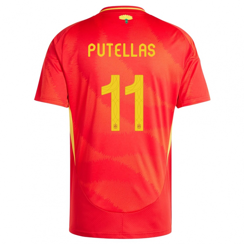 Kandiny Bambino Maglia Spagna Alexia Putellas #11 Rosso Kit Gara Home 24-26 Maglietta