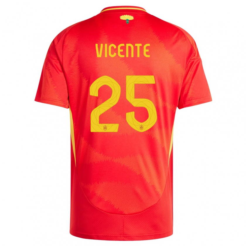 Kandiny Bambino Maglia Spagna Ainhoa Vicente #25 Rosso Kit Gara Home 24-26 Maglietta