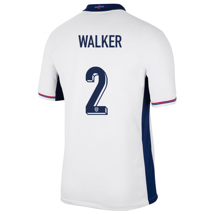 Kandiny Kinderen Engeland Kyle Walker #2 Wit Thuisshirt Thuistenue 24-26 T-Shirt België