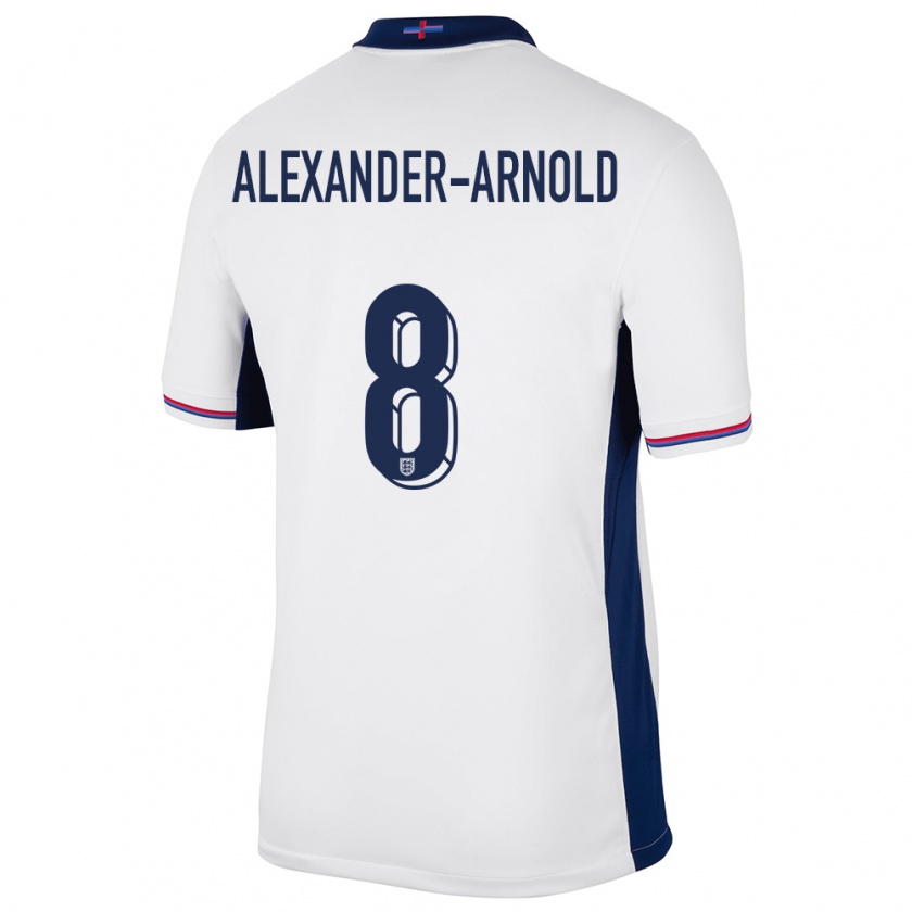 Kandiny Kinderen Engeland Trent Alexander-Arnold #8 Wit Thuisshirt Thuistenue 24-26 T-Shirt België