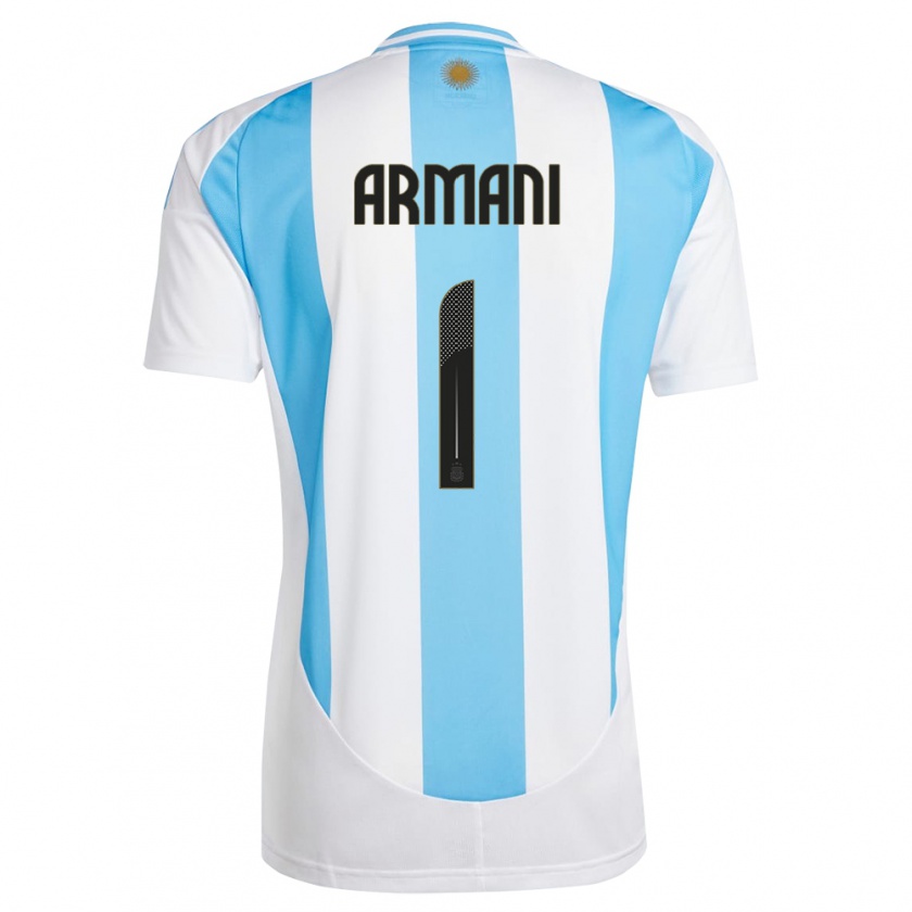 Kandiny Niño Camiseta Argentina Franco Armani #1 Blanco Azul 1ª Equipación 24-26 La Camisa