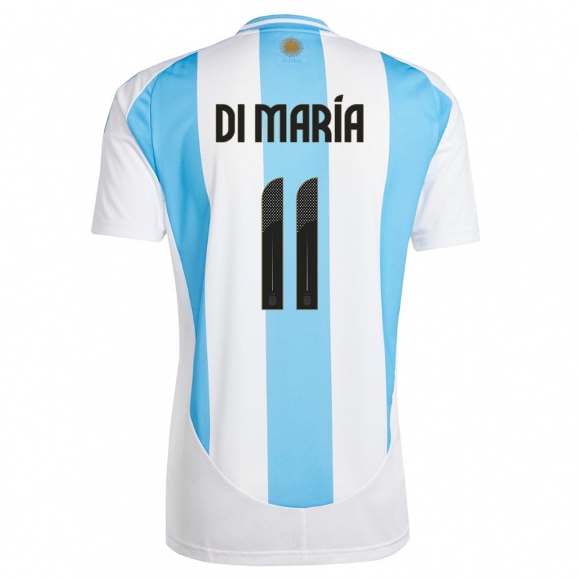 Kandiny Niño Camiseta Argentina Angel Di Maria #11 Blanco Azul 1ª Equipación 24-26 La Camisa