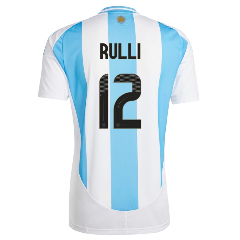 Kandiny Bambino Maglia Argentina Geronimo Rulli #12 Bianco Blu Kit Gara Home 24-26 Maglietta