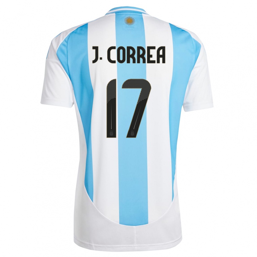 Kandiny Bambino Maglia Argentina Joaquin Correa #17 Bianco Blu Kit Gara Home 24-26 Maglietta