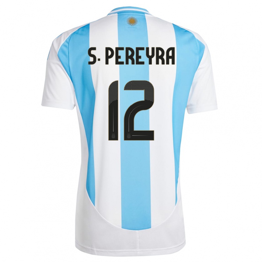 Kandiny Kinderen Argentinië Solana Pereyra #12 Wit Blauw Thuisshirt Thuistenue 24-26 T-Shirt België