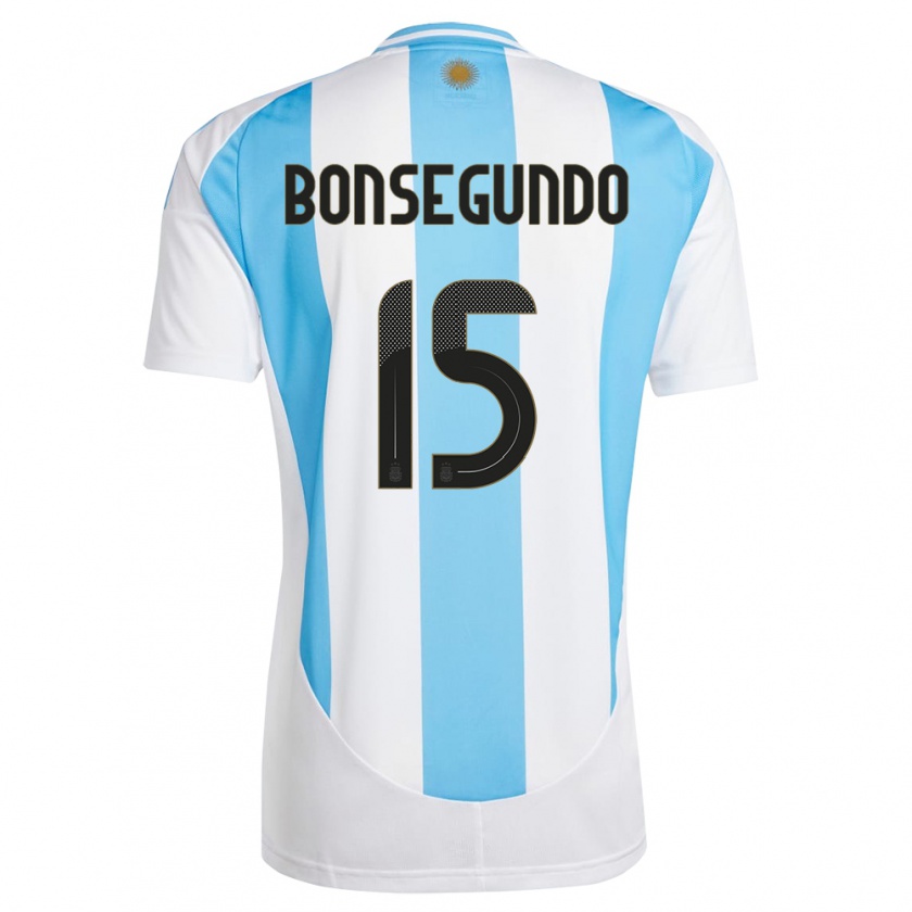 Kandiny Kinderen Argentinië Florencia Bonsegundo #15 Wit Blauw Thuisshirt Thuistenue 24-26 T-Shirt België