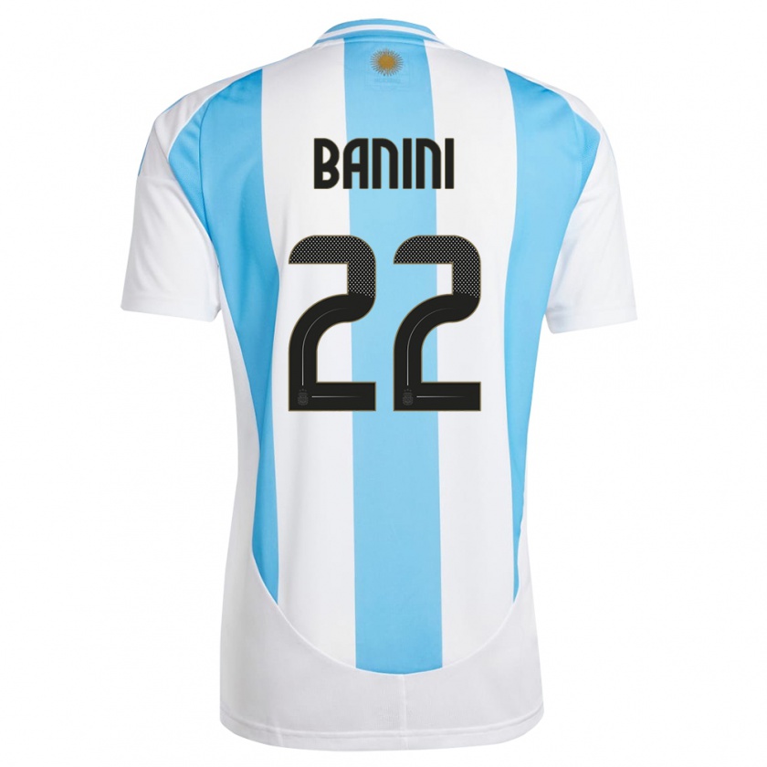 Kandiny Bambino Maglia Argentina Estefania Banini #22 Bianco Blu Kit Gara Home 24-26 Maglietta