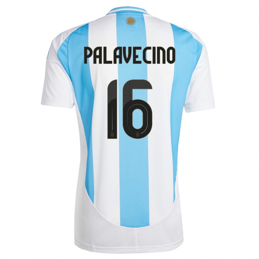 Kandiny Kinderen Argentinië Nicolas Palavecino #16 Wit Blauw Thuisshirt Thuistenue 24-26 T-Shirt België