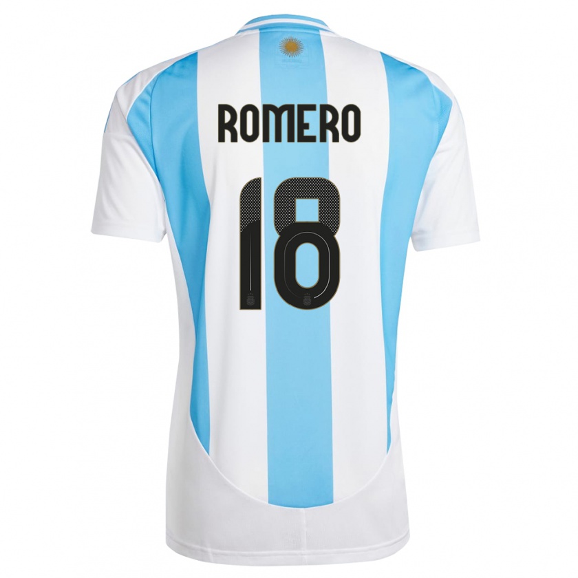 Kandiny Niño Camiseta Argentina Luka Romero #18 Blanco Azul 1ª Equipación 24-26 La Camisa