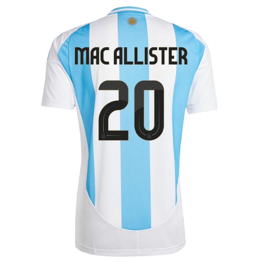 Kandiny Kinderen Argentinië Alexis Mac Allister #20 Wit Blauw Thuisshirt Thuistenue 24-26 T-Shirt