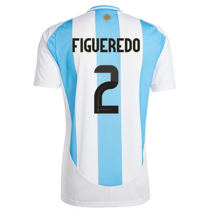 Kandiny Kinder Argentinien Leandro Figueredo #2 Weiß Blau Heimtrikot Trikot 24-26 T-Shirt Österreich