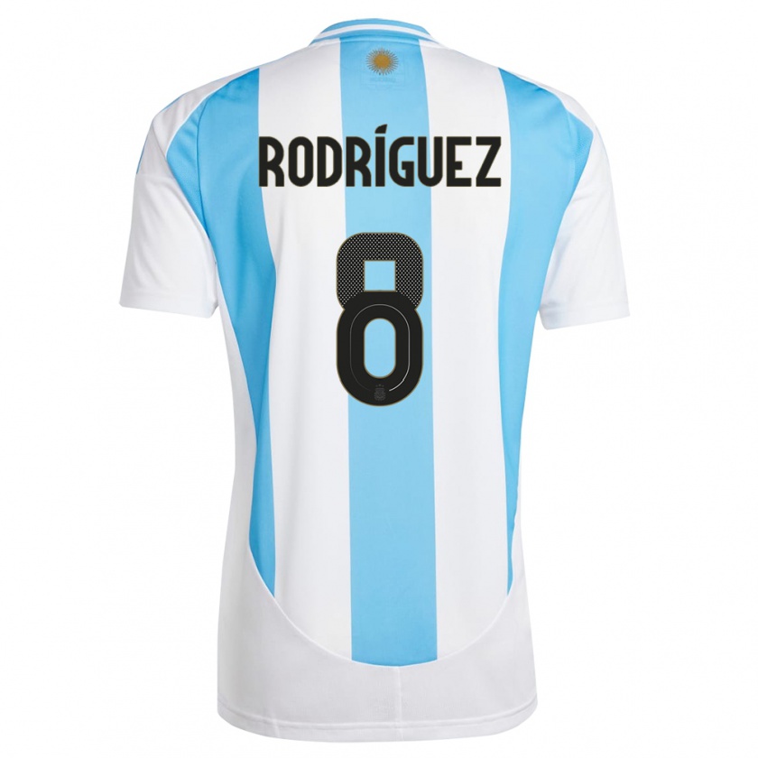 Kandiny Niño Camiseta Argentina Agustin Rodriguez #8 Blanco Azul 1ª Equipación 24-26 La Camisa