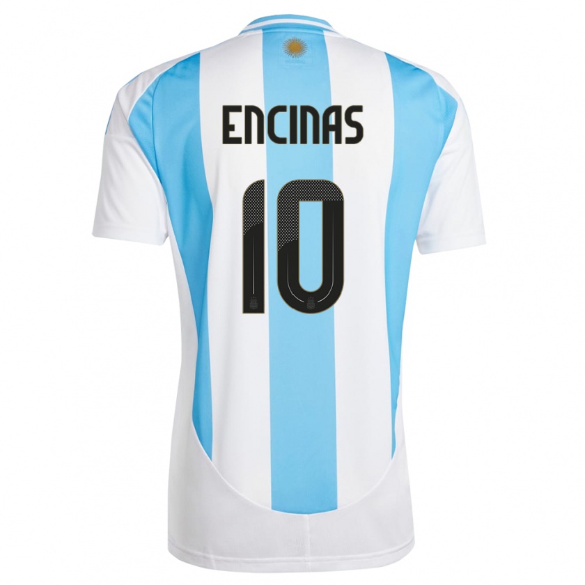 Kandiny Kinderen Argentinië Axel Encinas #10 Wit Blauw Thuisshirt Thuistenue 24-26 T-Shirt