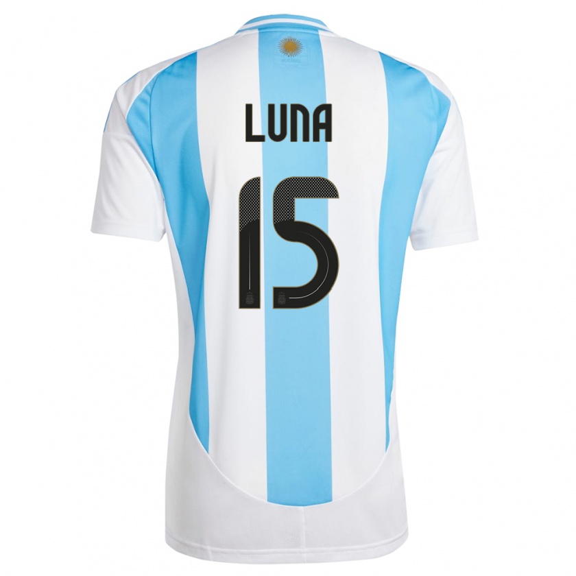 Kandiny Bambino Maglia Argentina Alex Luna #15 Bianco Blu Kit Gara Home 24-26 Maglietta