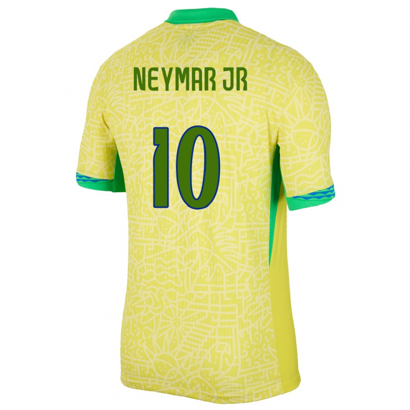 Kandiny Kinderen Brazilië Neymar #10 Geel Thuisshirt Thuistenue 24-26 T-Shirt België