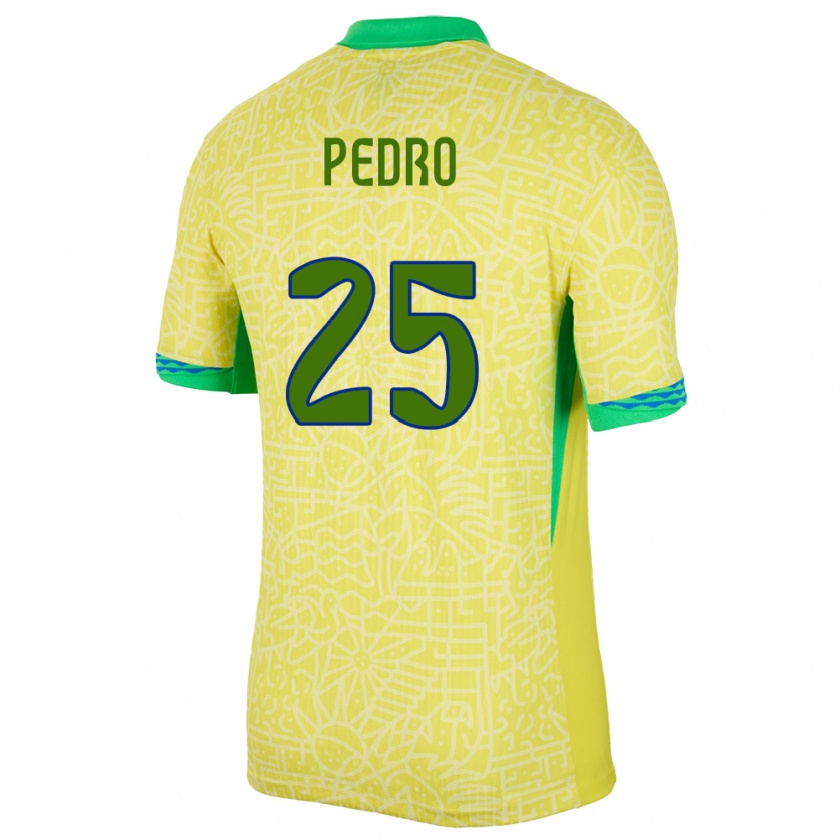 Kandiny Niño Camiseta Brasil Pedro #25 Amarillo 1ª Equipación 24-26 La Camisa