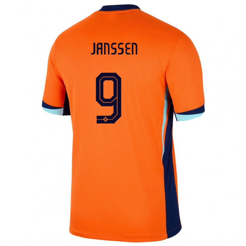 Kandiny Kinderen Nederland Vincent Janssen #9 Oranje Thuisshirt Thuistenue 24-26 T-Shirt