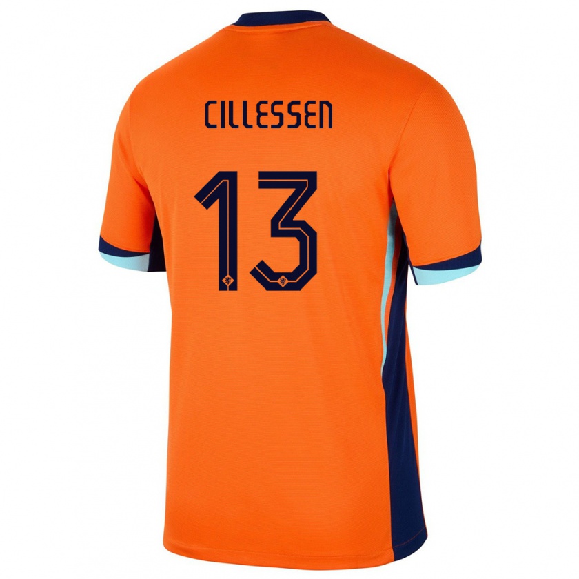 Kandiny Niño Camiseta Países Bajos Jasper Cillessen #13 Naranja 1ª Equipación 24-26 La Camisa