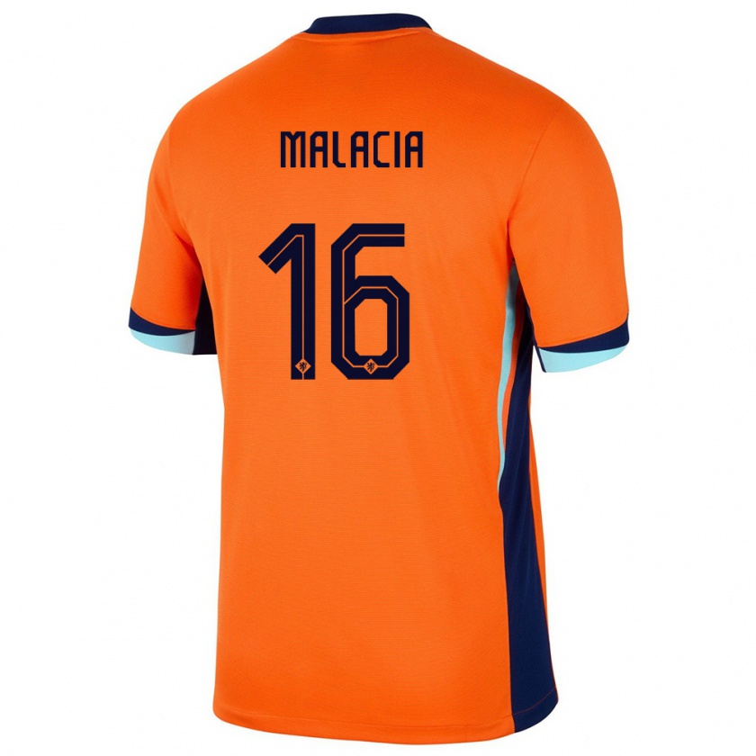 Kandiny Kinderen Nederland Tyrell Malacia #16 Oranje Thuisshirt Thuistenue 24-26 T-Shirt België