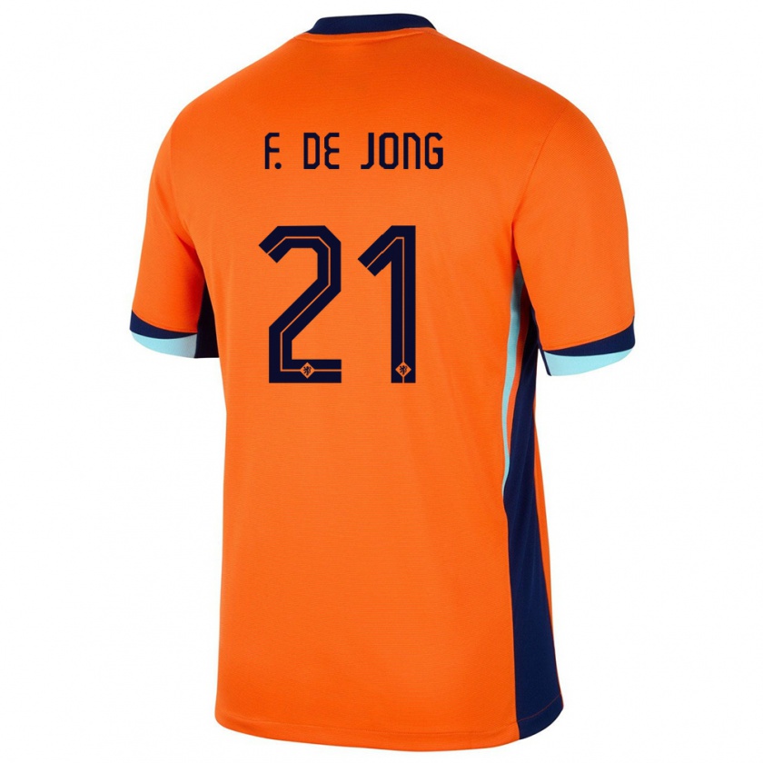 Kandiny Kinderen Nederland Frenkie De Jong #21 Oranje Thuisshirt Thuistenue 24-26 T-Shirt