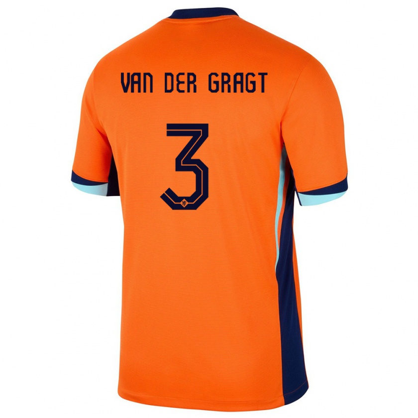 Kandiny Kinder Niederlande Stefanie Van Der Gragt #3 Orange Heimtrikot Trikot 24-26 T-Shirt Österreich