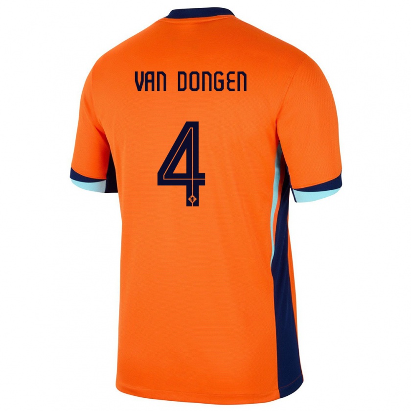 Kandiny Kinderen Nederland Merel Van Dongen #4 Oranje Thuisshirt Thuistenue 24-26 T-Shirt België