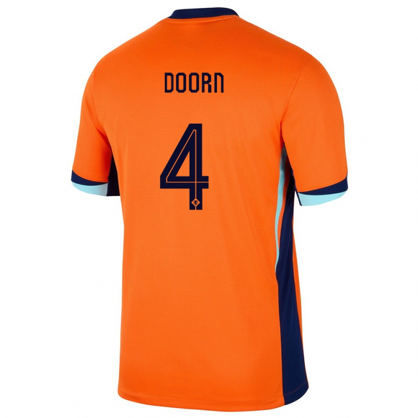 Kandiny Kinderen Nederland Lisa Doorn #4 Oranje Thuisshirt Thuistenue 24-26 T-Shirt België