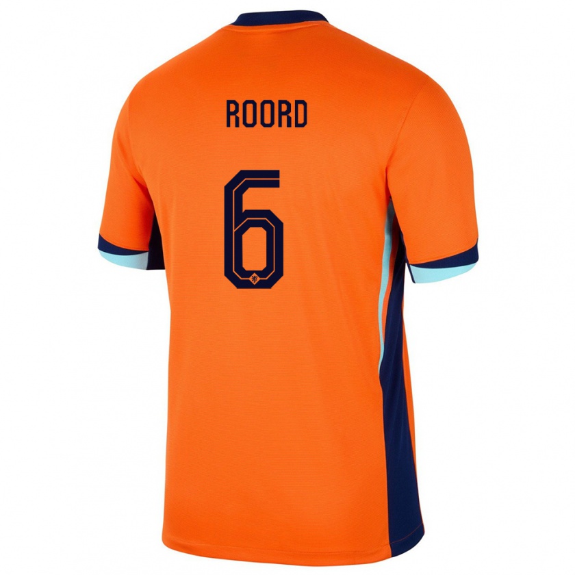 Kandiny Niño Camiseta Países Bajos Jill Roord #6 Naranja 1ª Equipación 24-26 La Camisa