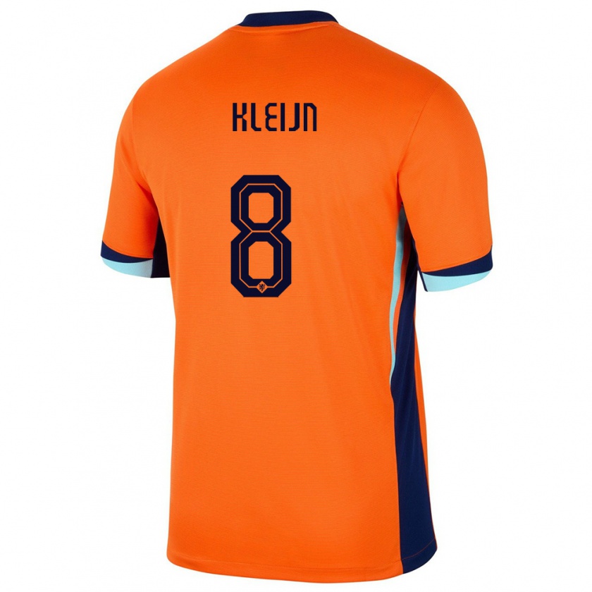 Kandiny Niño Camiseta Países Bajos Mike Kleijn #8 Naranja 1ª Equipación 24-26 La Camisa