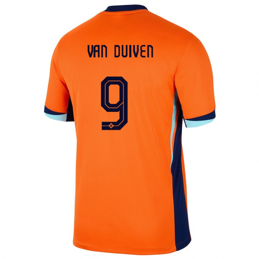 Kandiny Kinderen Nederland Jason Van Duiven #9 Oranje Thuisshirt Thuistenue 24-26 T-Shirt België