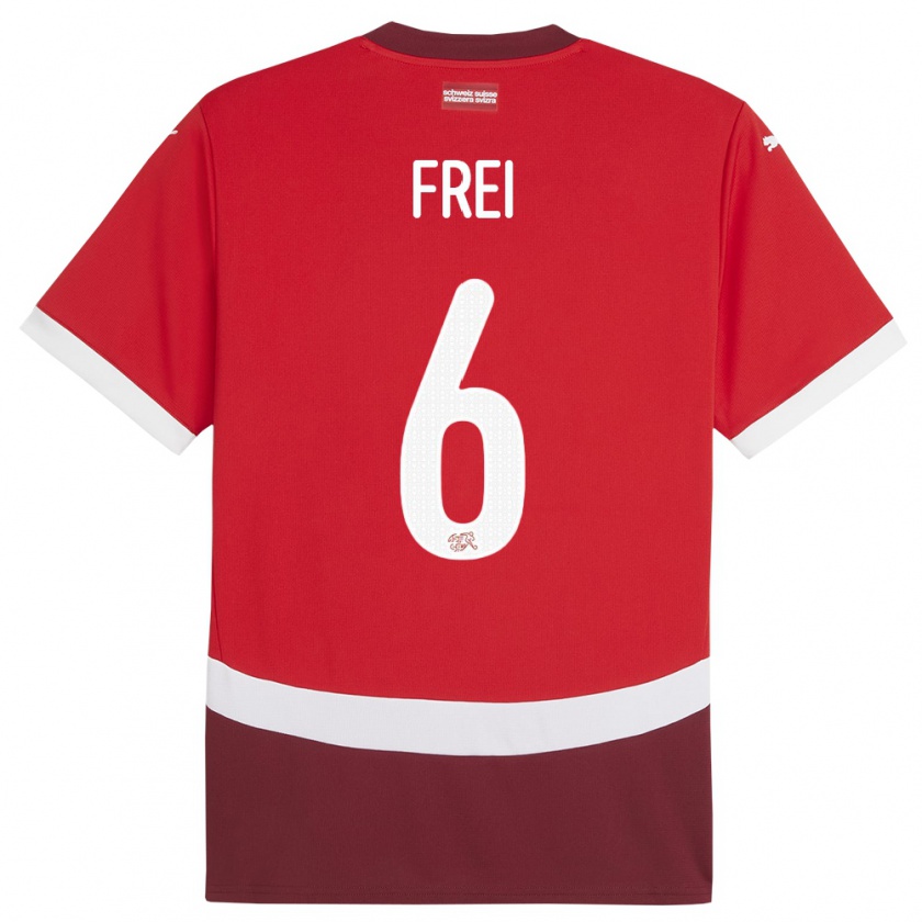 Kandiny Kinderen Zwitserland Fabian Frei #6 Rood Thuisshirt Thuistenue 24-26 T-Shirt België