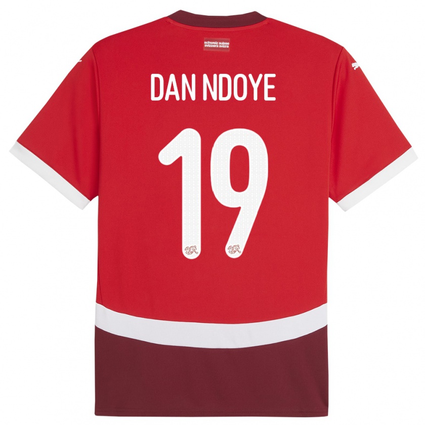 Kandiny Kinderen Zwitserland Dan Ndoye #19 Rood Thuisshirt Thuistenue 24-26 T-Shirt België