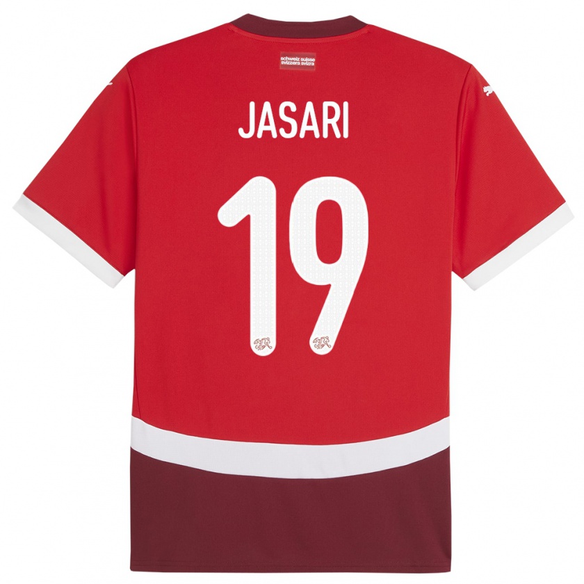 Kandiny Kinderen Zwitserland Ardon Jasari #19 Rood Thuisshirt Thuistenue 24-26 T-Shirt België