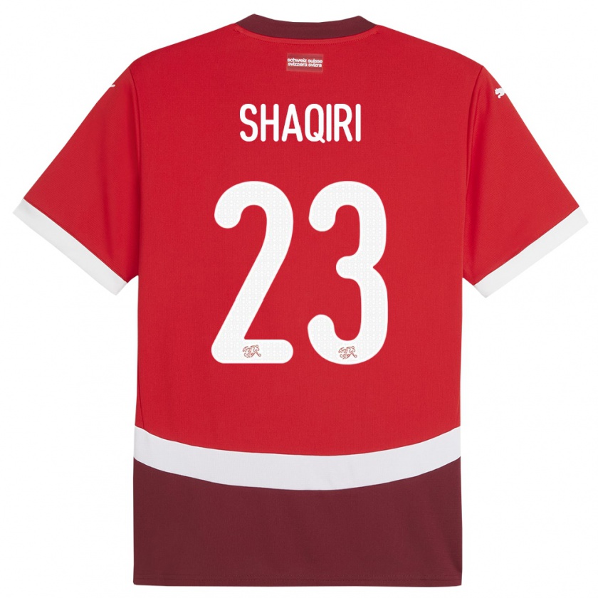 Kandiny Kinderen Zwitserland Xherdan Shaqiri #23 Rood Thuisshirt Thuistenue 24-26 T-Shirt