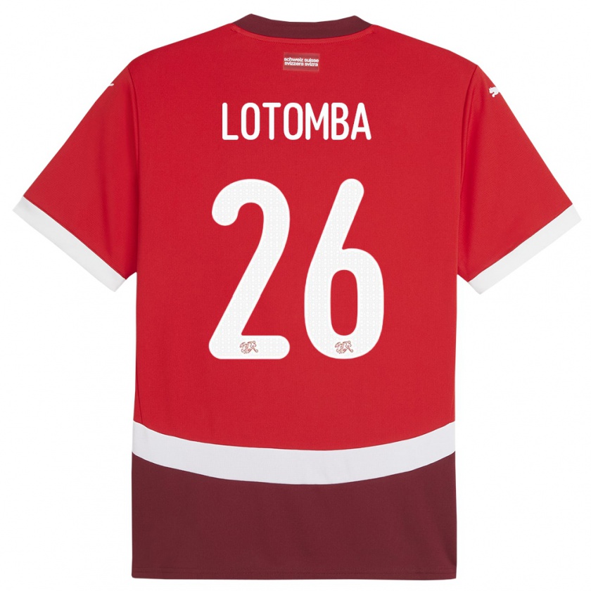 Kandiny Kinderen Zwitserland Jordan Lotomba #26 Rood Thuisshirt Thuistenue 24-26 T-Shirt België