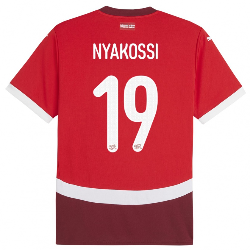 Kandiny Kinderen Zwitserland Roggerio Nyakossi #19 Rood Thuisshirt Thuistenue 24-26 T-Shirt