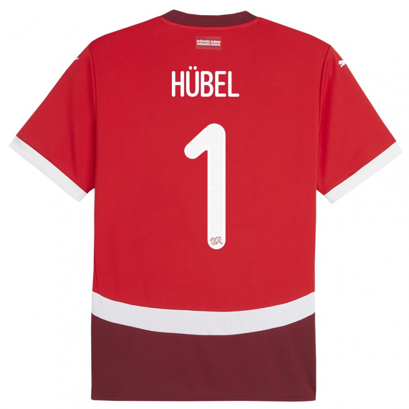 Kandiny Kinderen Zwitserland Marvin Hubel #1 Rood Thuisshirt Thuistenue 24-26 T-Shirt België