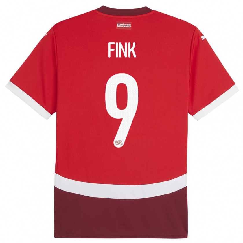 Kandiny Kinderen Zwitserland Bradley Fink #9 Rood Thuisshirt Thuistenue 24-26 T-Shirt