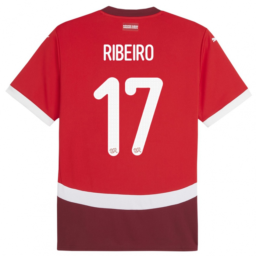 Kandiny Kinderen Zwitserland Joel Ribeiro #17 Rood Thuisshirt Thuistenue 24-26 T-Shirt België