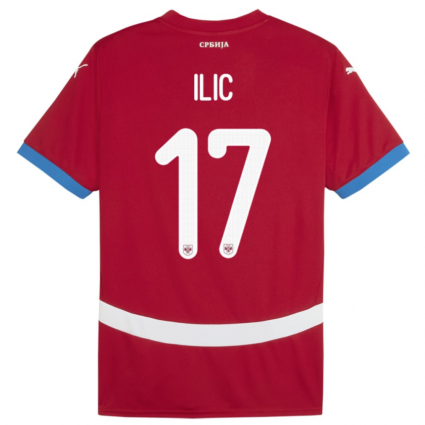 Kandiny Kinderen Servië Ivan Ilic #17 Rood Thuisshirt Thuistenue 24-26 T-Shirt België