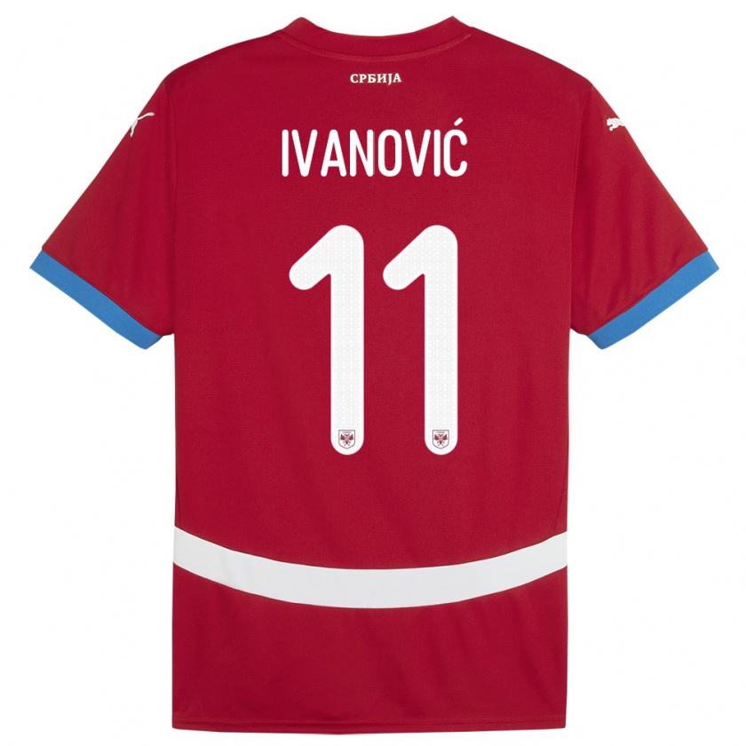 Kandiny Bambino Maglia Serbia Miljana Ivanovic #11 Rosso Kit Gara Home 24-26 Maglietta