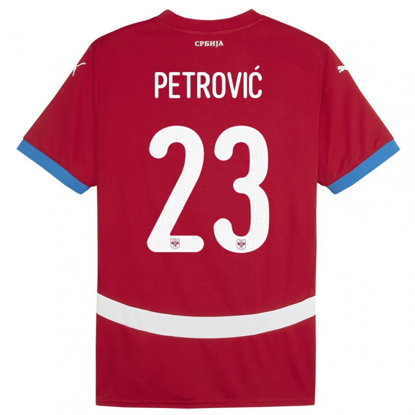 Kandiny Kinderen Servië Jovana Petrovic #23 Rood Thuisshirt Thuistenue 24-26 T-Shirt België