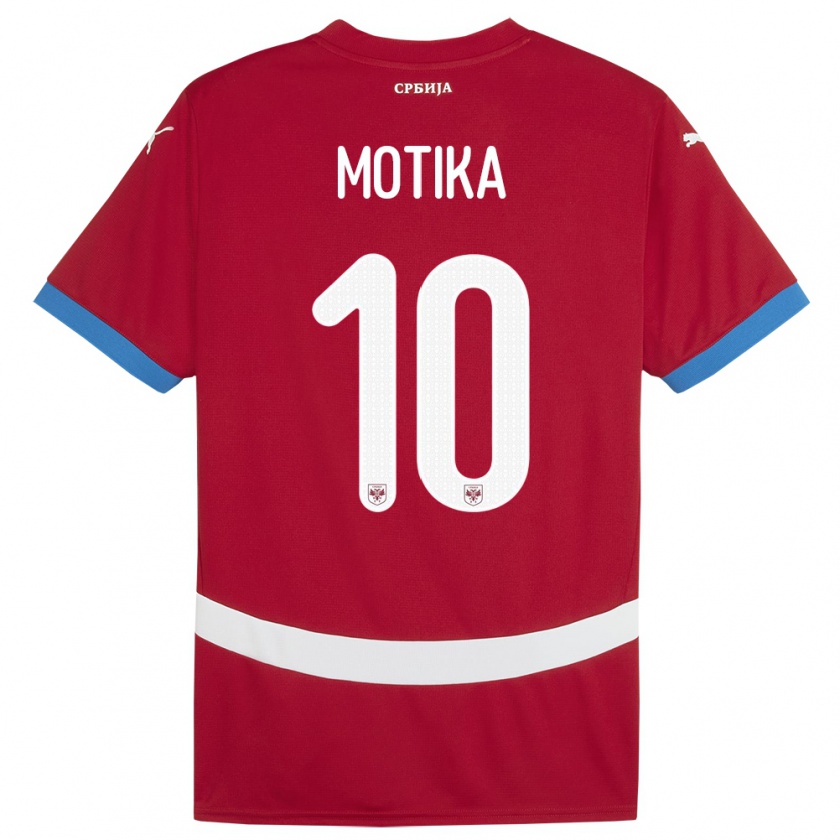 Kandiny Kinder Serbien Nemanja Motika #10 Rot Heimtrikot Trikot 24-26 T-Shirt Österreich